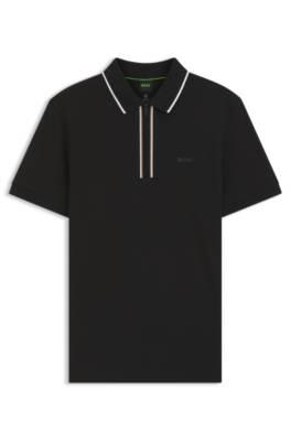 Boss Active Slim-fit polo shirt in moisture-wicking stretch cotton pikéer herr – bild 4