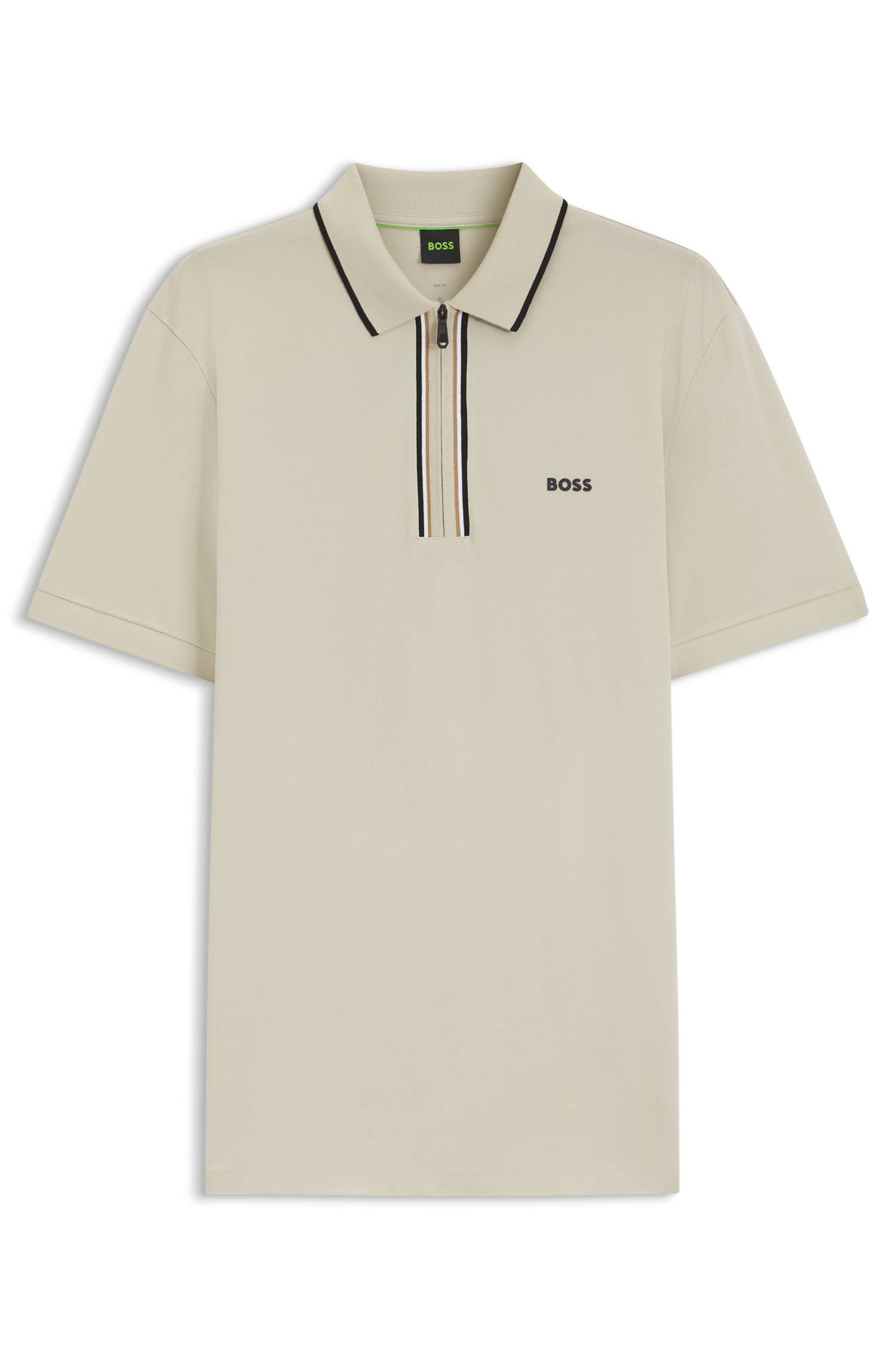 Boss Active Slim-fit polo shirt in moisture-wicking stretch cotton pikéer herr – bild 4