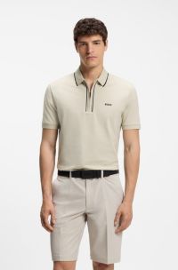 Active Polo Slim en coton stretch aux propri&eacute;t&eacute;s d&rsquo;&eacute;vacuation de l&rsquo;humidit&eacute;, Beige clair