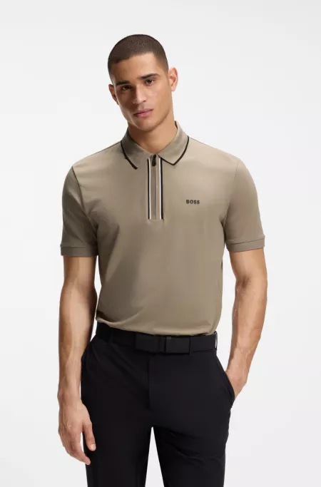 Active Slim-fit polo shirt in moisture-wicking stretch cotton