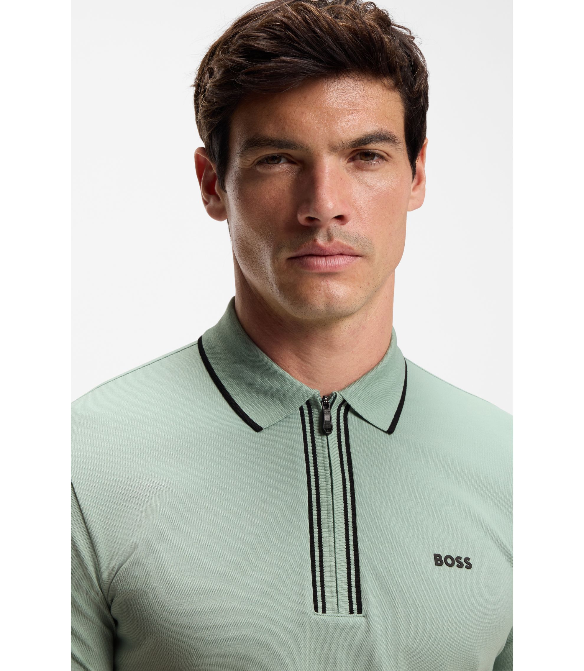 BOSS - スリムフィット ポロシャツ モイスチャーウィッキング