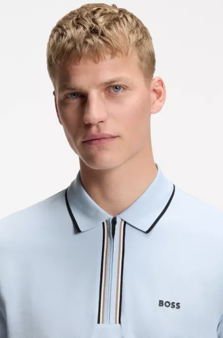 Active Slim-fit polo shirt in moisture-wicking stretch cotton