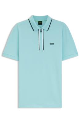 Boss Active Slim-fit polo shirt in moisture-wicking stretch cotton pikéer herr – bild 4