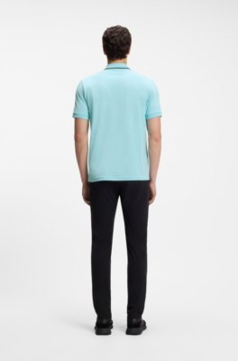 Boss Active Slim-fit polo shirt in moisture-wicking stretch cotton pikéer herr – bild 3