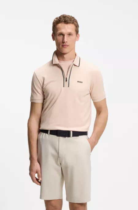 Active Slim-fit polo shirt in moisture-wicking stretch cotton