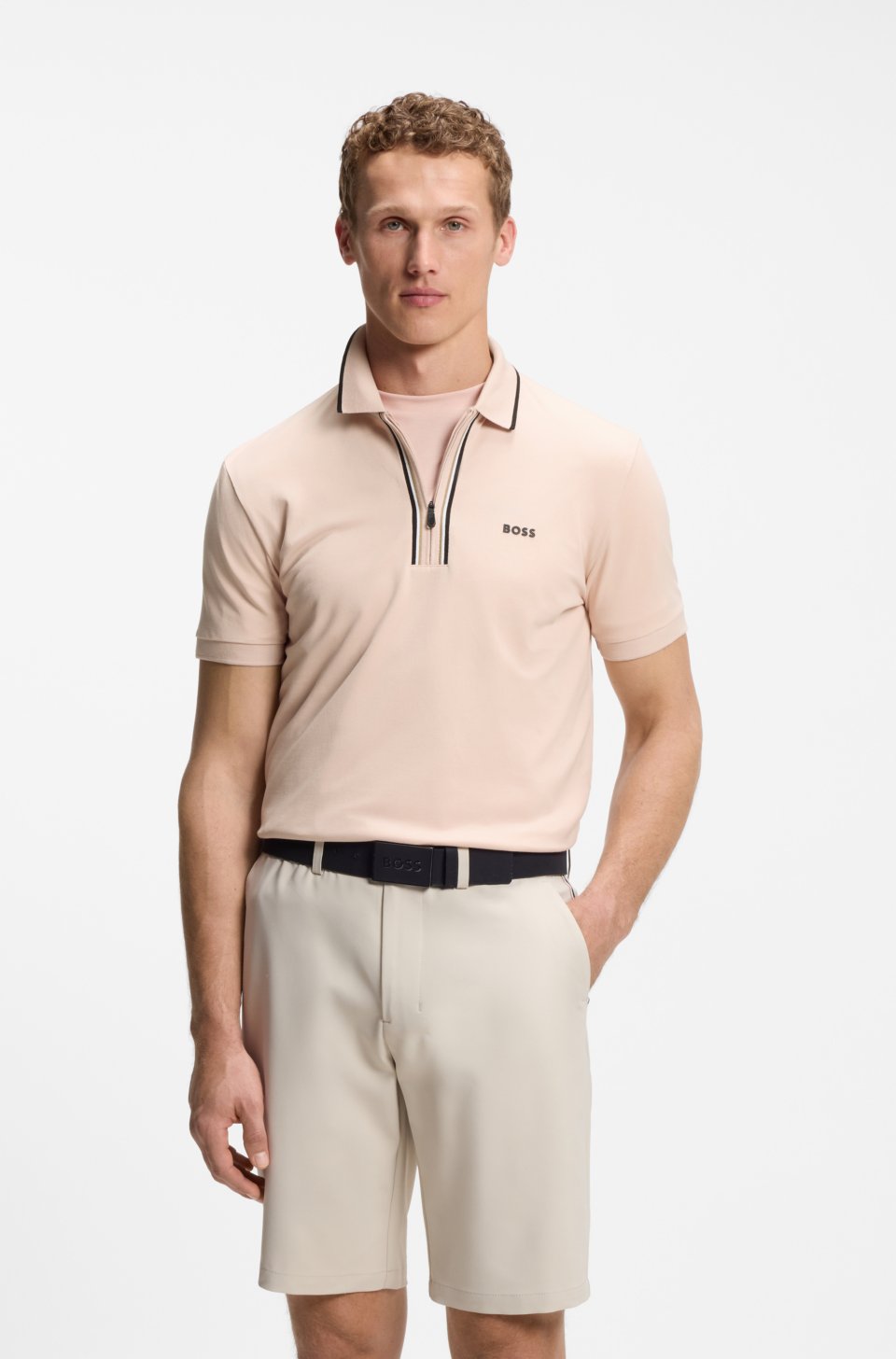 Active Slim-fit polo shirt in moisture-wicking stretch cotton