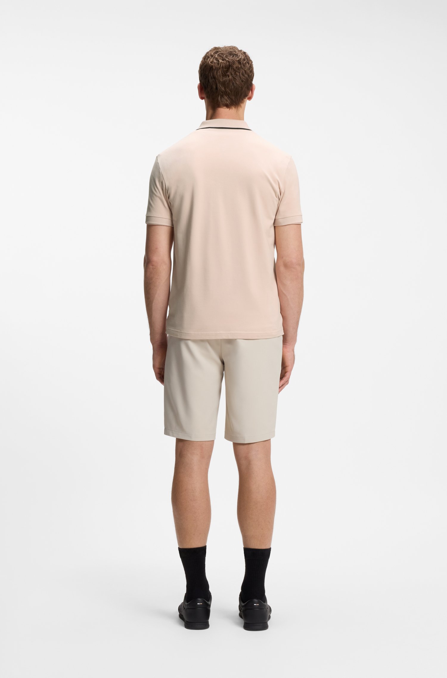 Boss Active Slim-fit polo shirt in moisture-wicking stretch cotton pikéer herr – bild 3