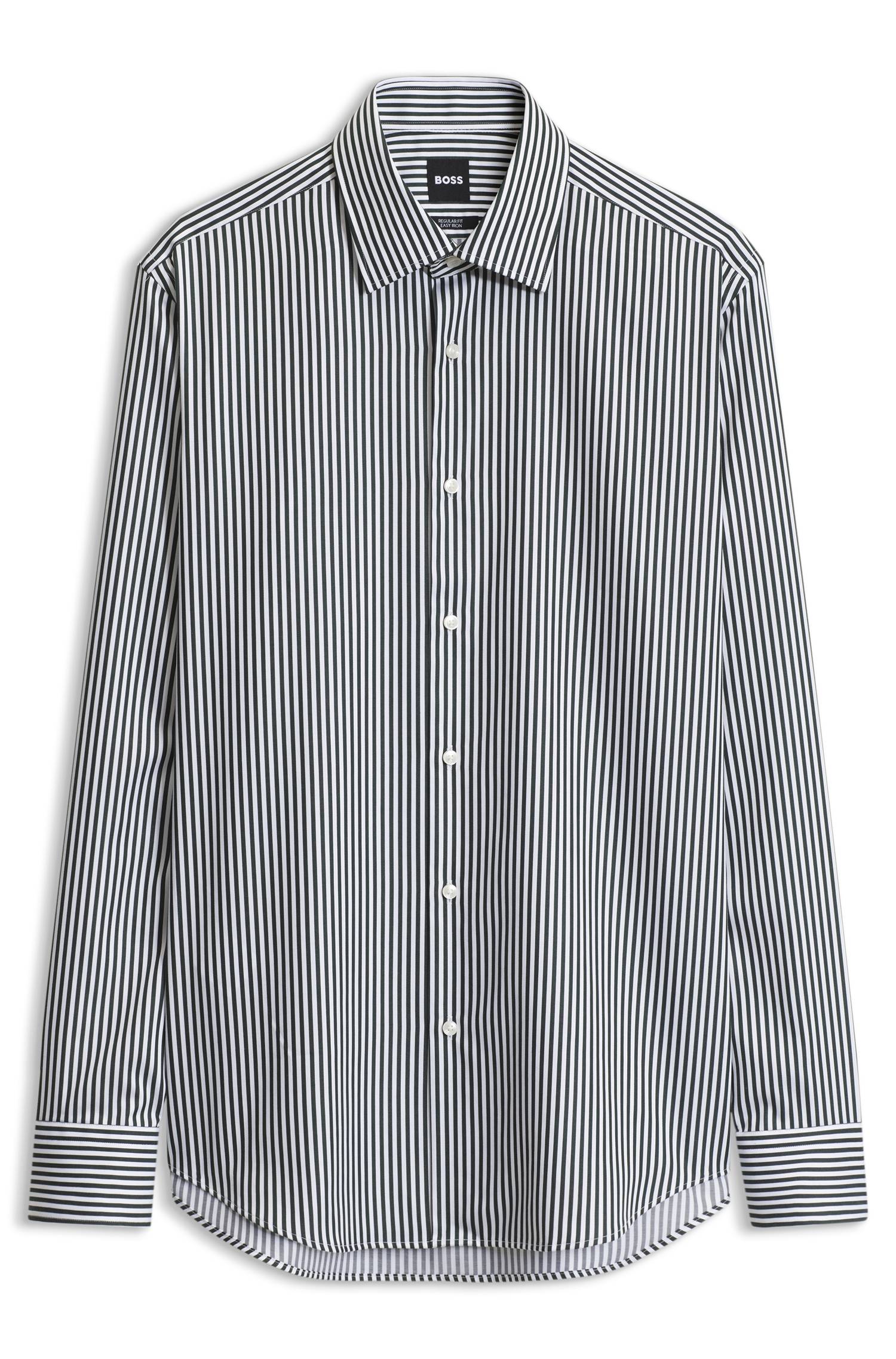 Boss Regular-fit shirt in striped easy-iron cotton skjortor & blusar herr – bild 4