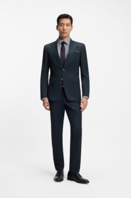 Regular-fit shirt in striped easy-iron cotton, Blue stripes