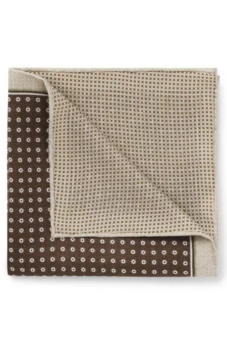 Italian-silk pocket square with double print
