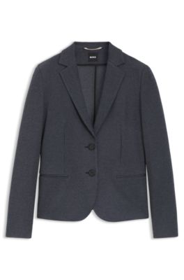 Extra-slim-fit blazer in patterned performance-stretch jersey, Patterned