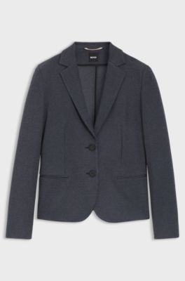 Extra-slim-fit blazer in patterned performance-stretch jersey, Patterned