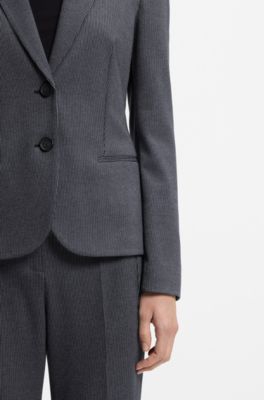 Extra-slim-fit blazer in patterned performance-stretch jersey, Patterned