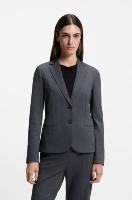 Extra-slim-fit blazer in patterned performance-stretch jersey, Patterned