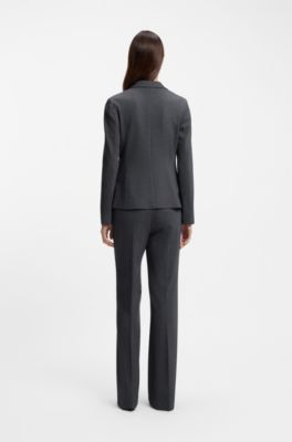 Extra slim-fit blazer van hoogwaardige stretchjersey met dessin, Bedrukt