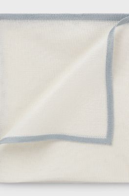 Knitted pocket square in Italian-made silk, White