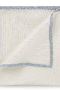 Knitted pocket square in Italian-made silk, White