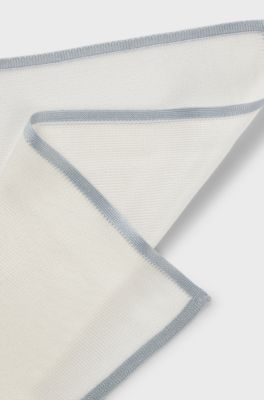 Knitted pocket square in Italian-made silk, White