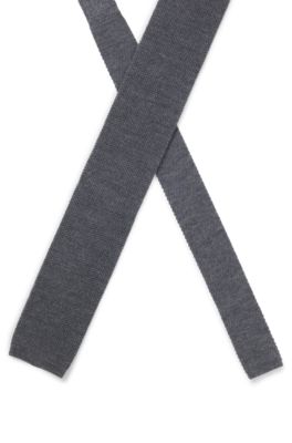 BECKHAM x BOSS knitted tie in wool, Dark Grey