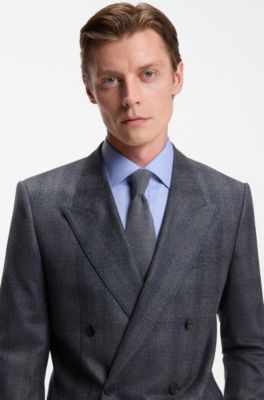 Cravate en maille de laine BECKHAM&nbsp;x&nbsp;BOSS, Gris sombre