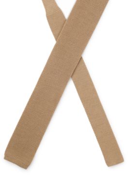 BECKHAM x BOSS Cravatta in maglia in lana, Beige