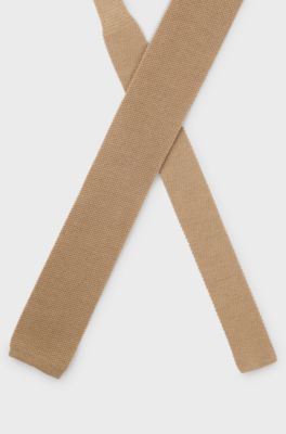 BECKHAM x BOSS knitted tie in wool, Beige