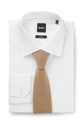 BECKHAM x BOSS Cravatta in maglia in lana, Beige