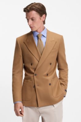 BECKHAM x BOSS knitted tie in wool, Beige