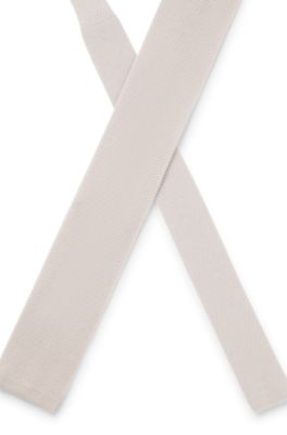 BECKHAM x BOSS knitted tie in wool, Light Beige