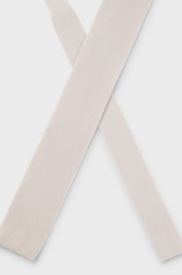 BECKHAM x BOSS knitted tie in wool, Light Beige