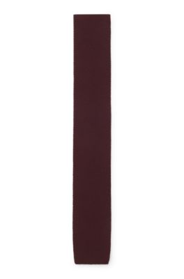 BECKHAM x BOSS knitted tie in wool, Dark Red