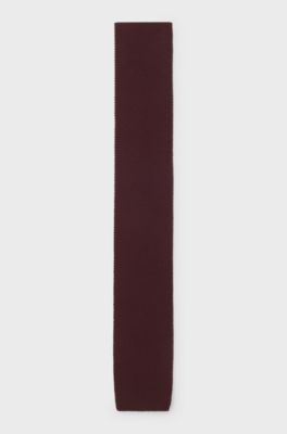 BECKHAM x BOSS knitted tie in wool, Dark Red