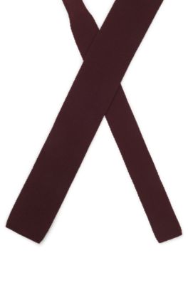 BECKHAM x BOSS knitted tie in wool, Dark Red