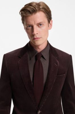 BECKHAM x BOSS knitted tie in wool, Dark Red