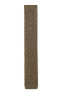 Knitted tie in silk, Khaki