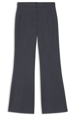 Slim-fit trousers in patterned performance-stretch jersey, Dark Grey