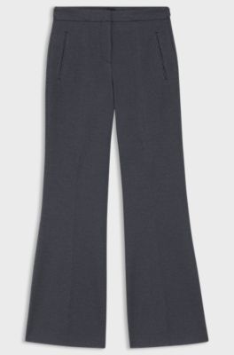Slim-fit trousers in patterned performance-stretch jersey, Dark Grey