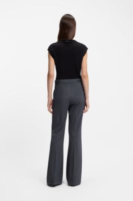 Slim-fit trousers in patterned performance-stretch jersey, Dark Grey