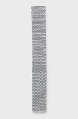 Knitted tie in silk, Light Blue