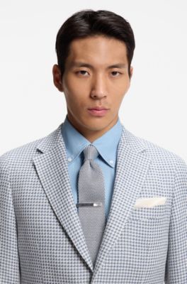 Knitted tie in silk, Light Blue