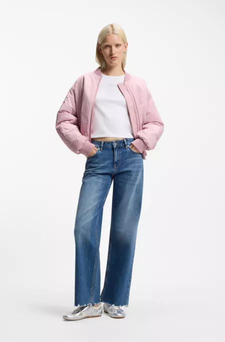 Top en coton stretch avec logo Happy HUGO en strass