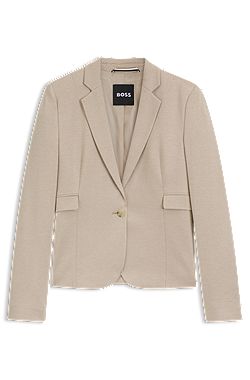 Slim-fit blazer in patterned performance-stretch jersey