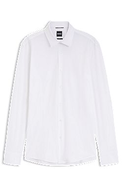 Slim-fit shirt in performance-stretch jersey
