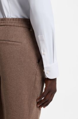 Slim-fit shirt in performance-stretch jersey, White