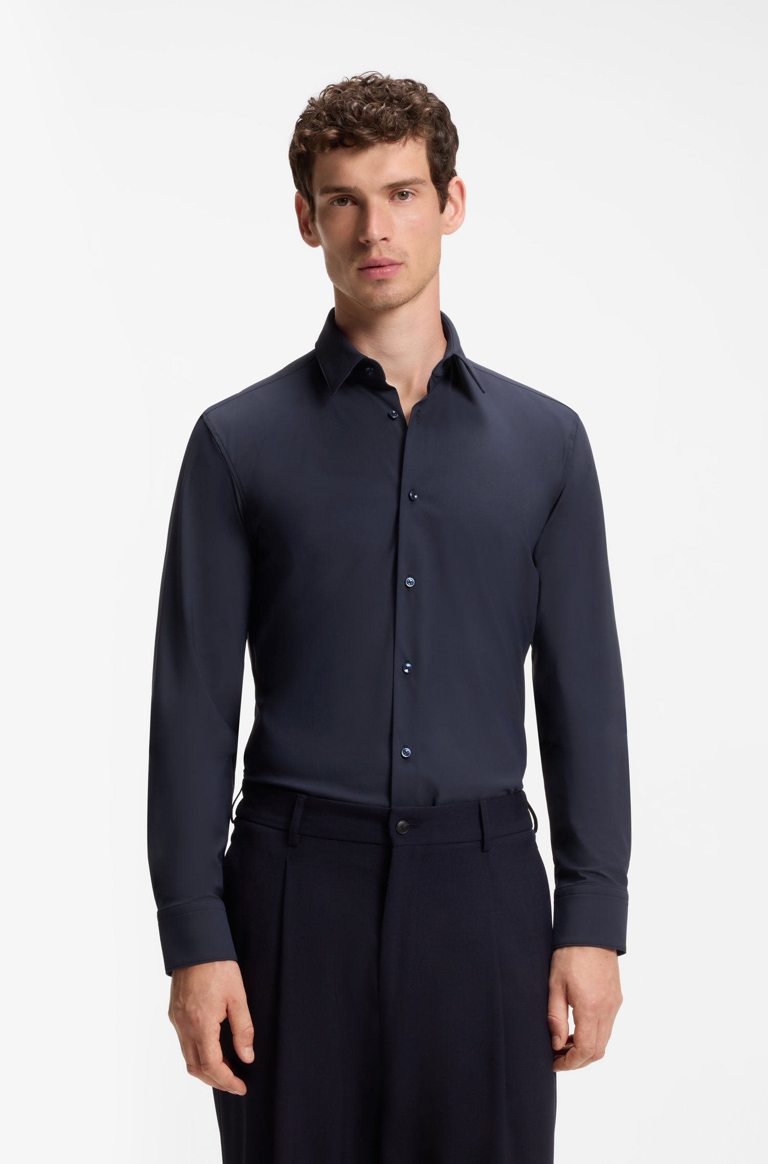 Boss Slim-fit stretch shirt skjortor & blusar herr