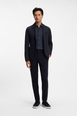 Slim-fit stretch shirt, Dark Blue