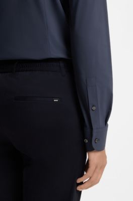 Slim-fit stretch shirt, Dark Blue