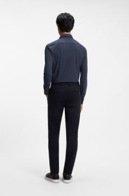 Slim-fit stretch shirt, Dark Blue