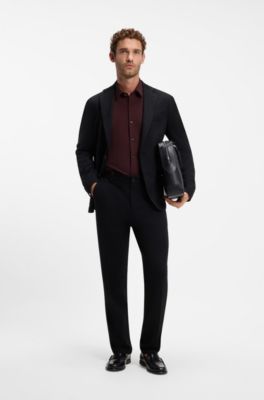 Slim-fit stretch shirt, Brown