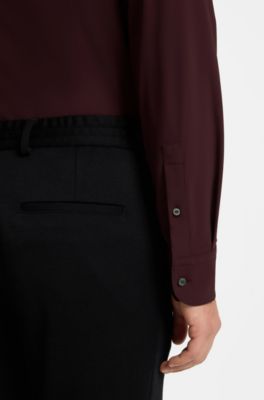 Slim-fit stretch shirt, Brown